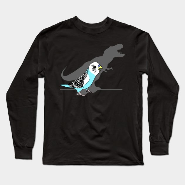 dinosaur shadow - budgie Long Sleeve T-Shirt by FandomizedRose